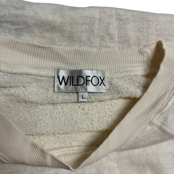 WILDFOX “I Love Camping” Pullover Sweatshirt Cream Size L - Picture 5 of 6